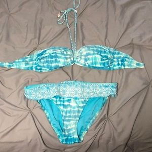 Blue Tie die halter bikini